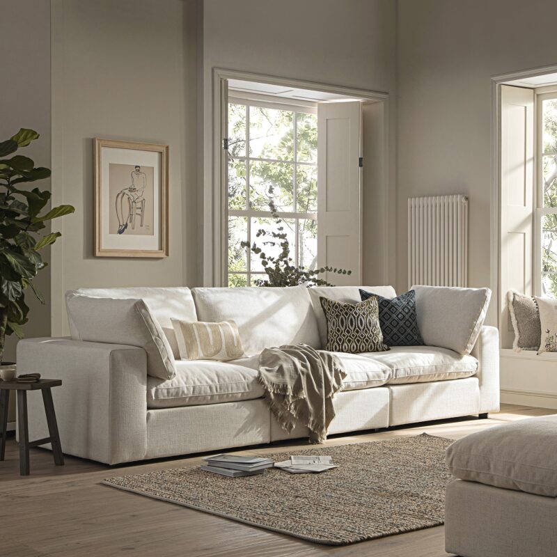 Lutyens Beige Linen Blend Modular Sofa, 3-Piece - Image 2
