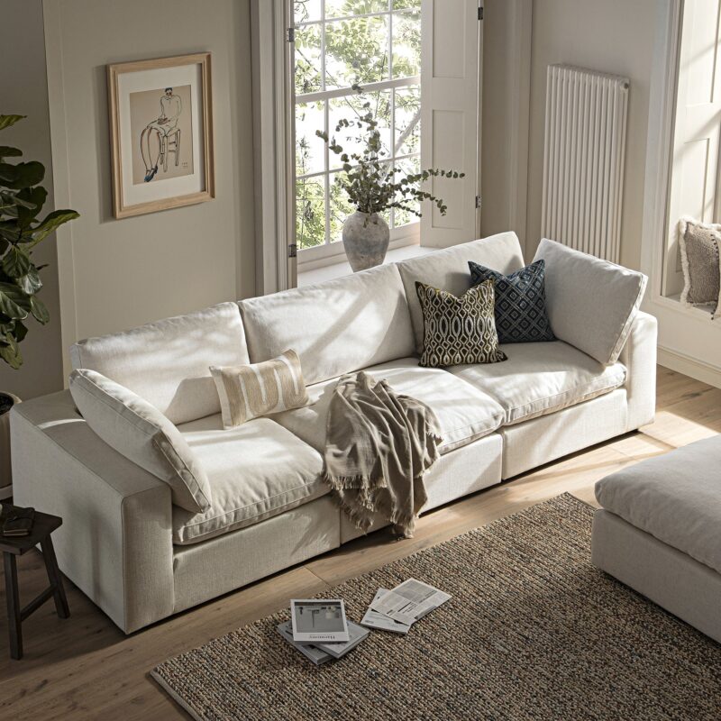 Lutyens Beige Linen Blend Modular Sofa, 3-Piece - Image 3