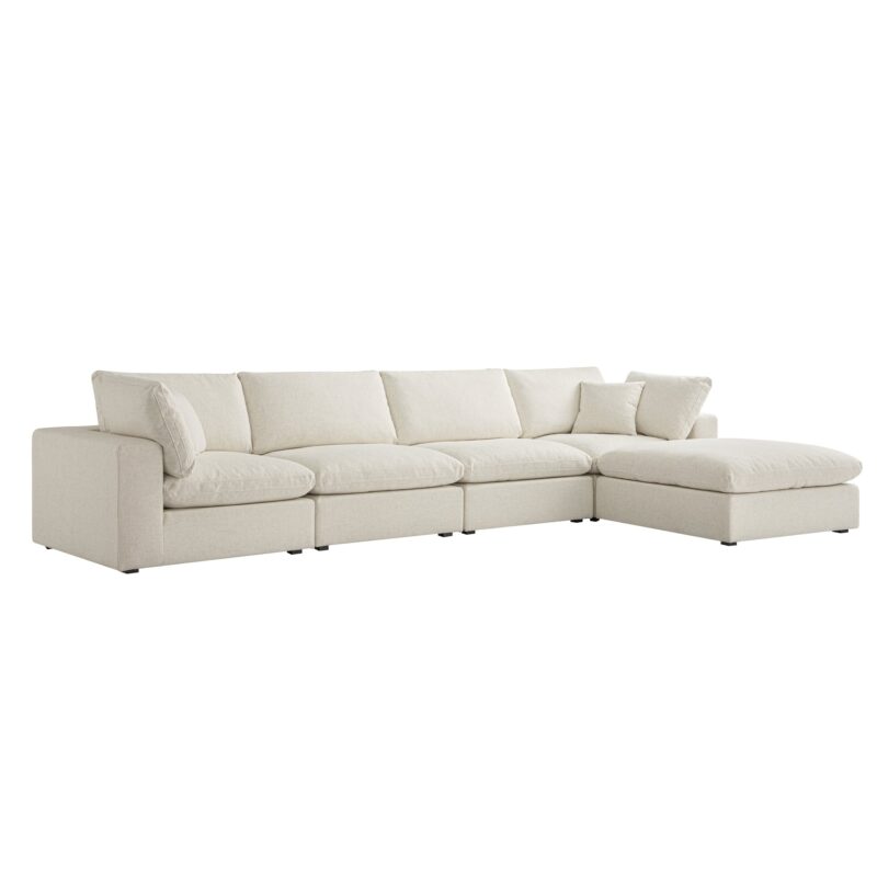 Lutyens Beige Linen Blend Modular Sofa, 4-Piece Chaise - Image 2