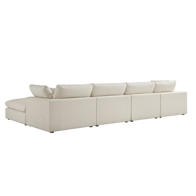 Lutyens Beige Linen Blend Modular Sofa, 4-Piece Chaise - Image 5