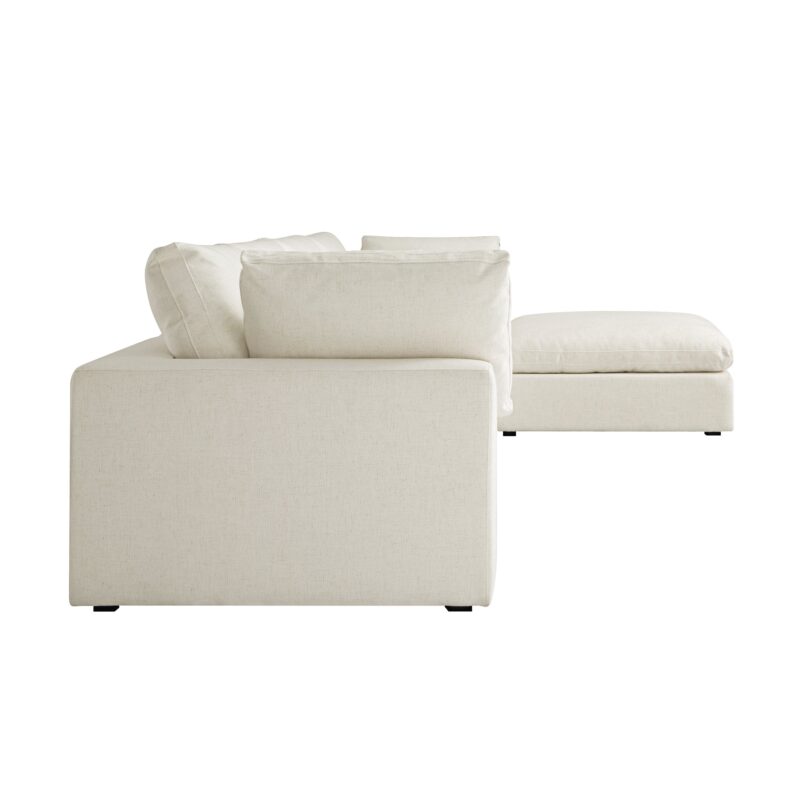 Lutyens Beige Linen Blend Modular Sofa, 4-Piece Chaise - Image 6