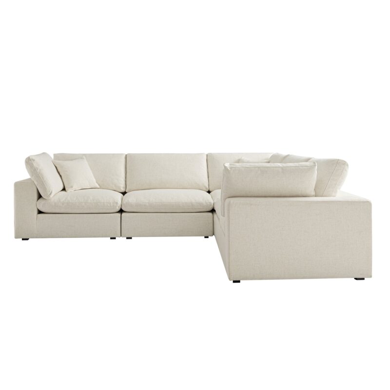 Lutyens Beige Linen Blend Modular Sofa, 5-Piece Corner Set - Image 8