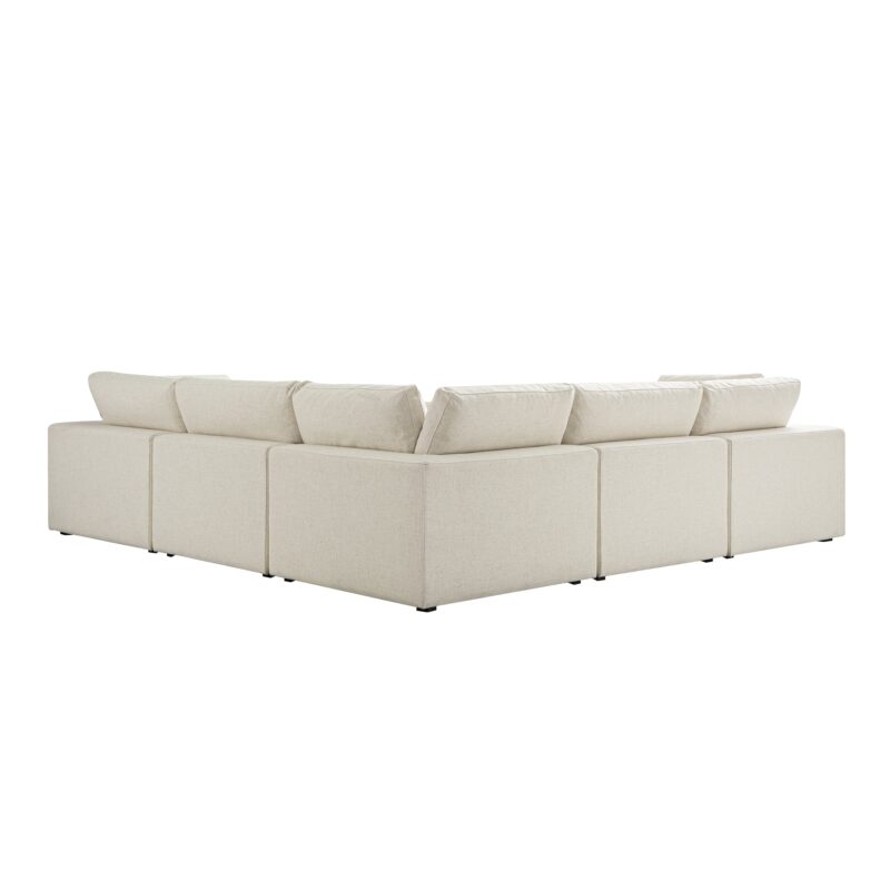 Lutyens Beige Linen Blend Modular Sofa, 5-Piece Corner Set - Image 10