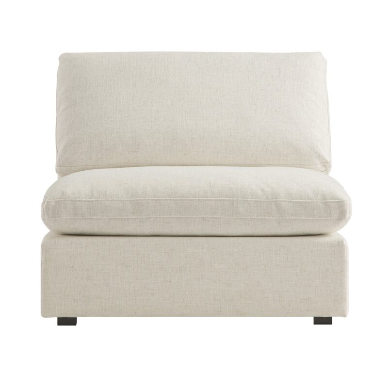 Lutyens Beige Linen Blend Modular Sofa, Armless Seat - Image 2