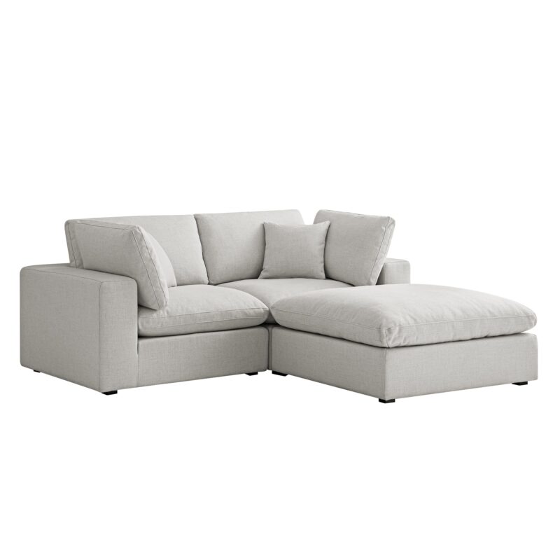 Lutyens Light Grey Linen Blend Modular Sofa, 2-Piece Chaise - Image 7