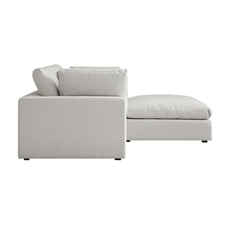 Lutyens Light Grey Linen Blend Modular Sofa, 2-Piece Chaise - Image 11
