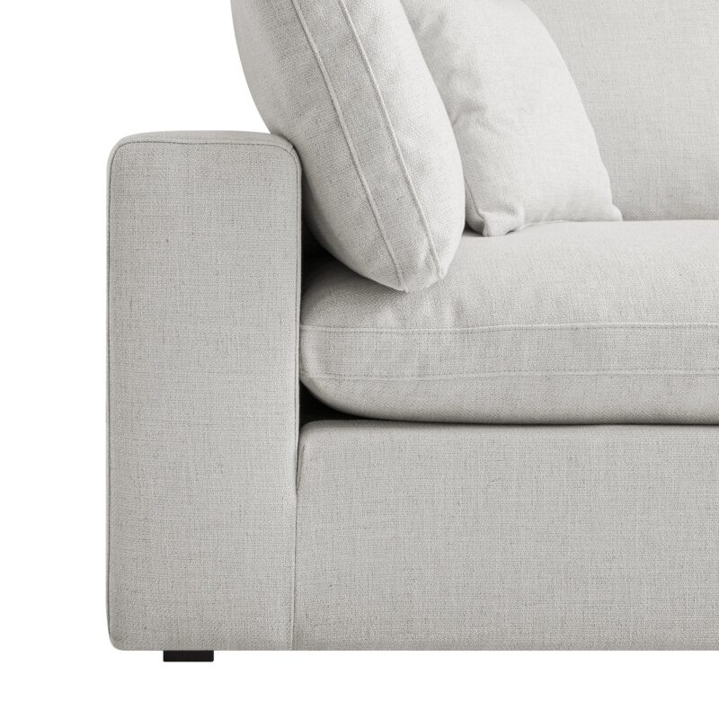 Lutyens Light Grey Linen Blend Modular Sofa, 2-Piece Chaise - Image 13