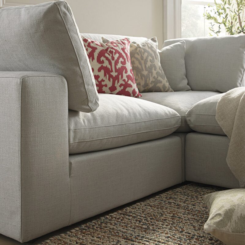 Lutyens Light Grey Linen Blend Modular Sofa, 2-Piece Chaise - Image 5