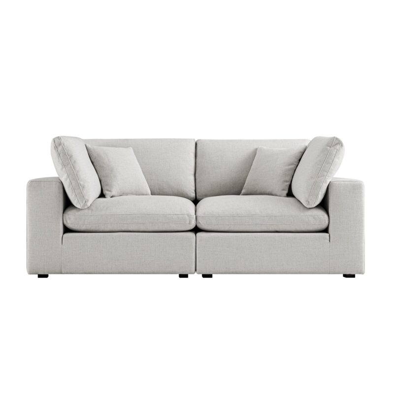 Lutyens Light Grey Linen Blend Modular Sofa, 2-Piece - Image 5