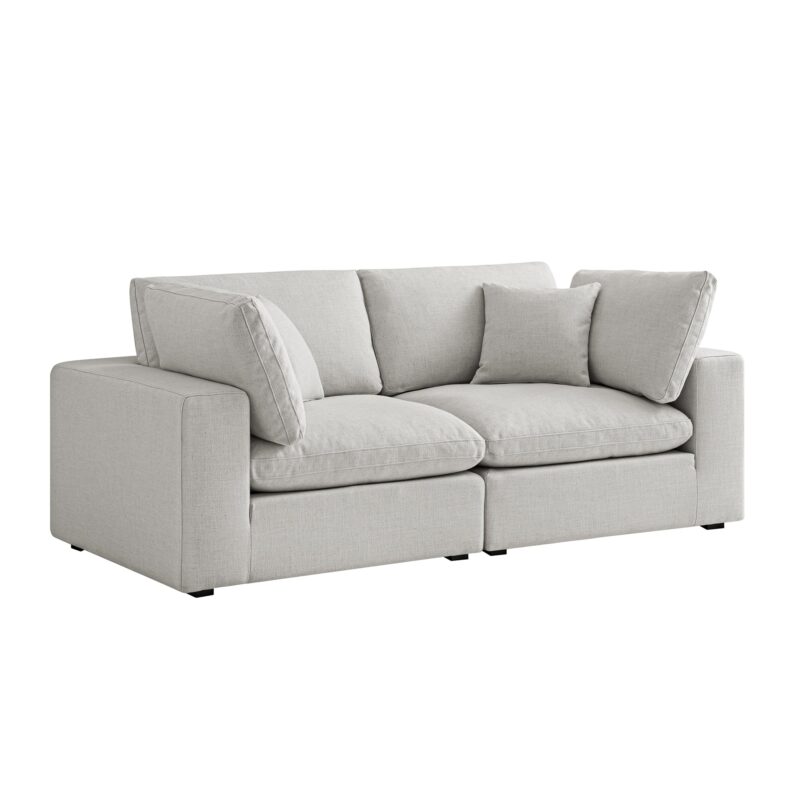 Lutyens Light Grey Linen Blend Modular Sofa, 2-Piece - Image 6