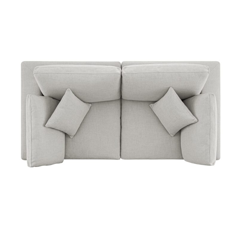 Lutyens Light Grey Linen Blend Modular Sofa, 2-Piece - Image 9