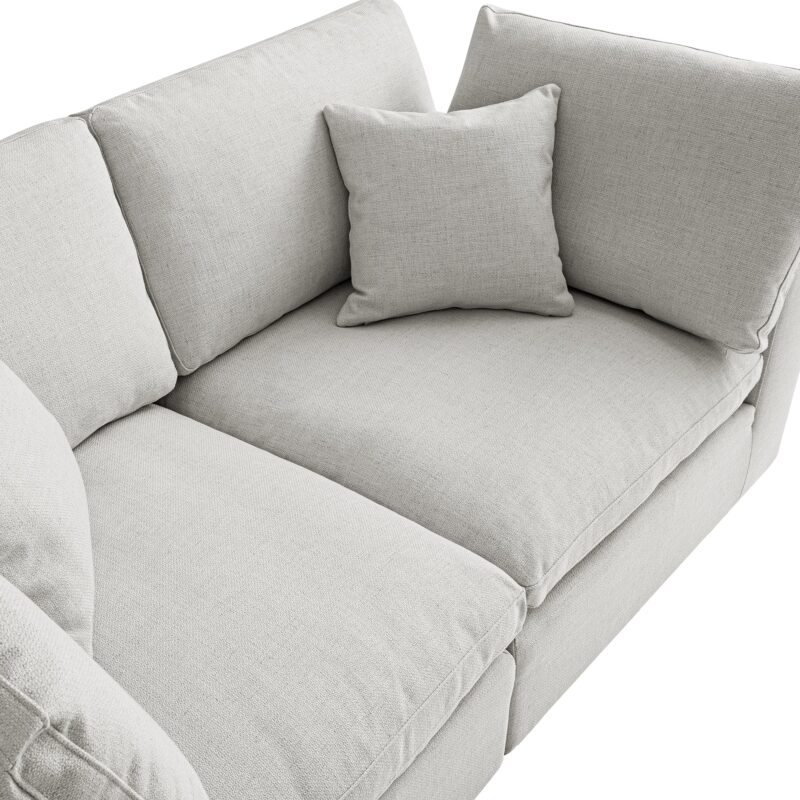 Lutyens Light Grey Linen Blend Modular Sofa, 2-Piece - Image 12