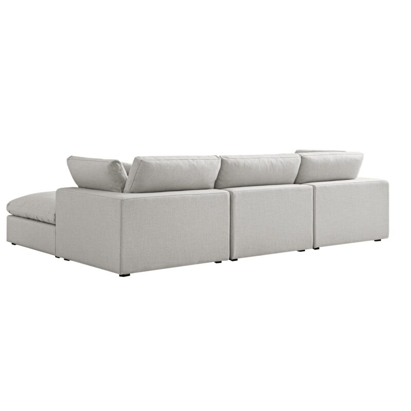 Lutyens Light Grey Linen Blend Modular Sofa, 3-Piece Chaise - Image 6