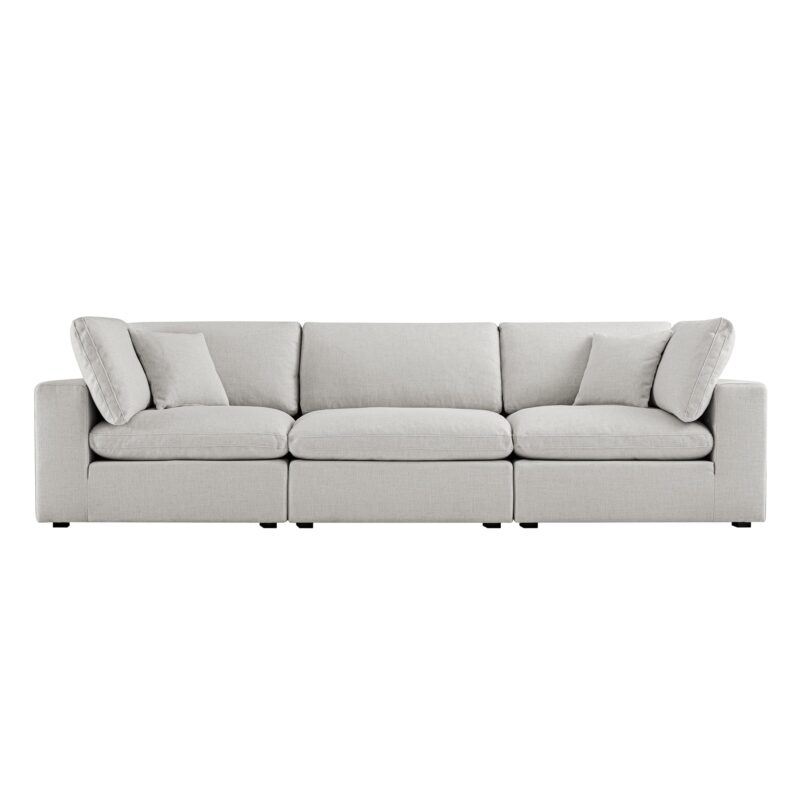 Lutyens Light Grey Linen Blend Modular Sofa, 3-Piece - Image 6