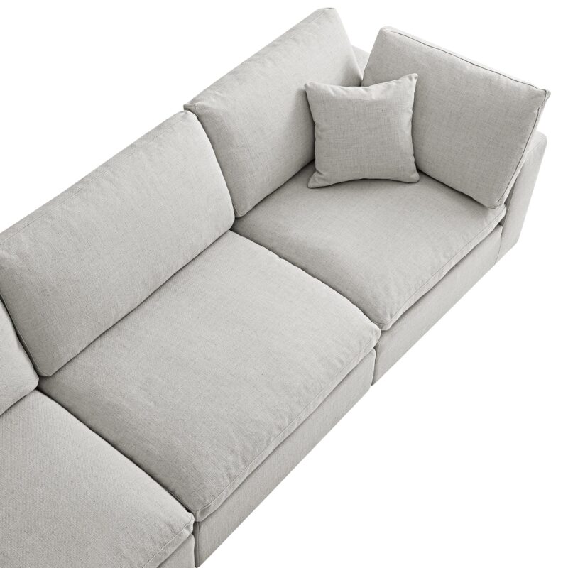 Lutyens Light Grey Linen Blend Modular Sofa, 3-Piece - Image 13