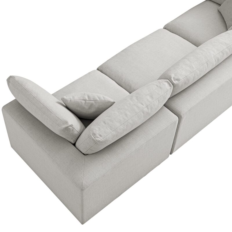 Lutyens Light Grey Linen Blend Modular Sofa, 3-Piece - Image 14