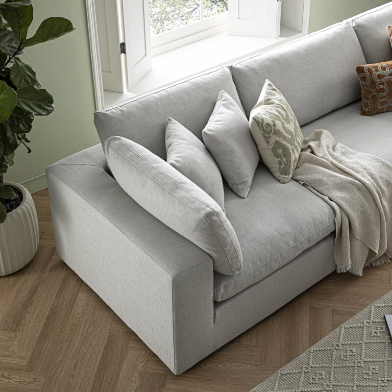 Lutyens Light Grey Linen Blend Modular Sofa, 3-Piece - Image 5