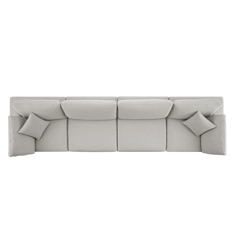 Lutyens Light Grey Linen Blend Modular Sofa, 4-Piece - Image 5