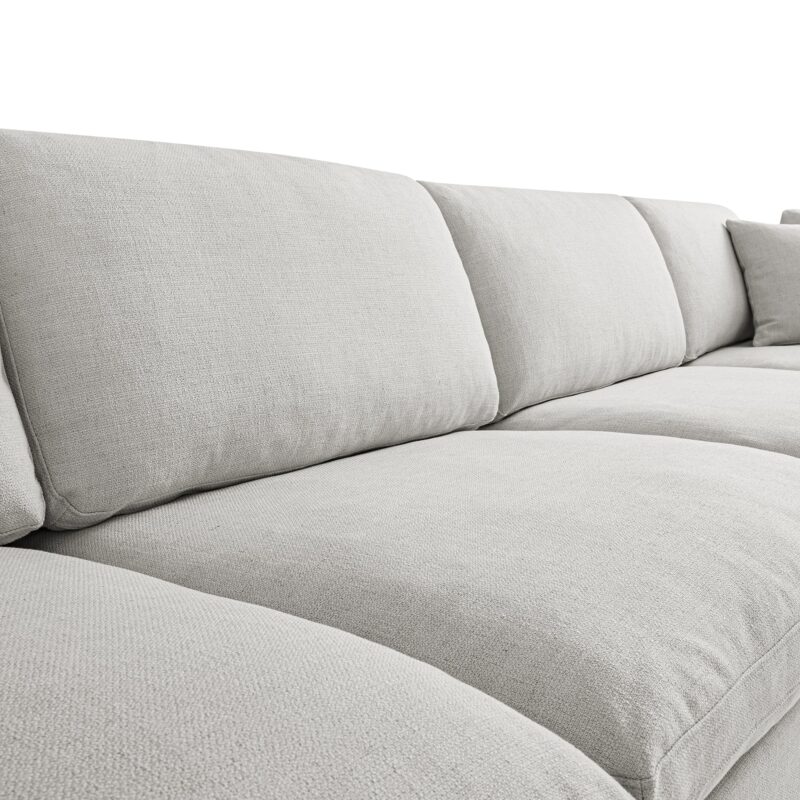 Lutyens Light Grey Linen Blend Modular Sofa, 4-Piece - Image 9