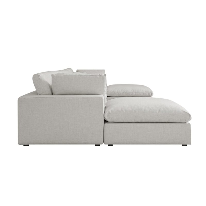 Lutyens Light Grey Linen Blend Modular Sofa, 6-Piece U-Shape Set - Image 5