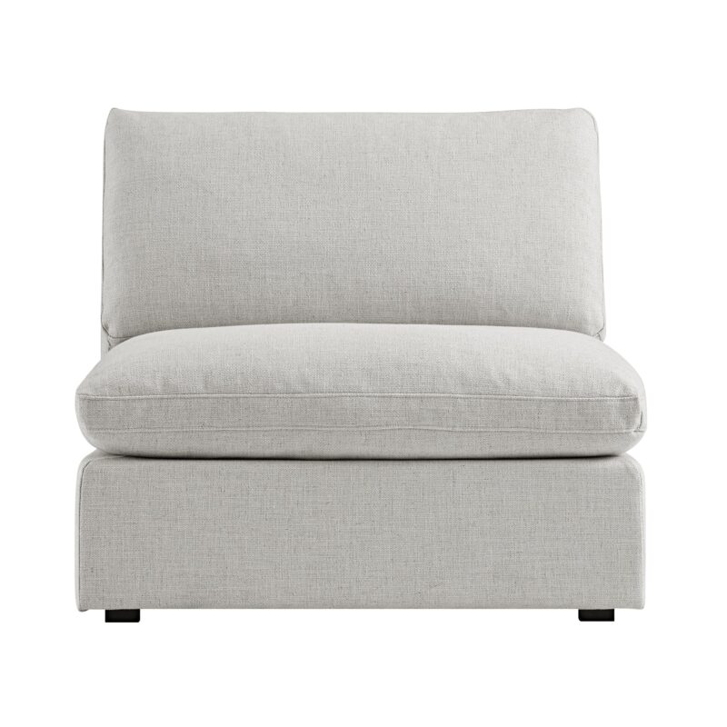 Lutyens Light Grey Linen Blend Modular Sofa, Armless Seat - Image 4