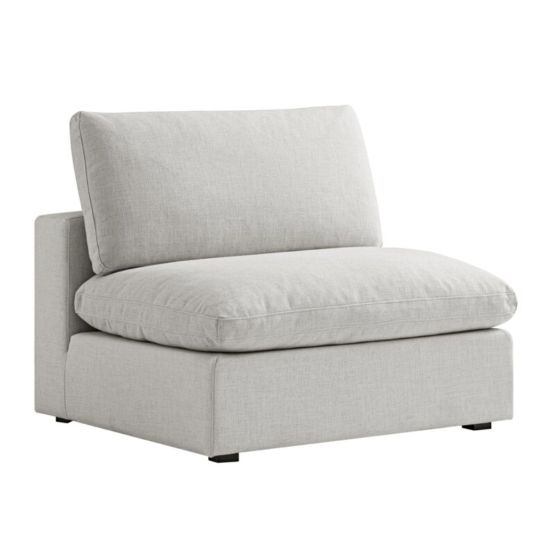 Lutyens Light Grey Linen Blend Modular Sofa, Armless Seat - Image 5