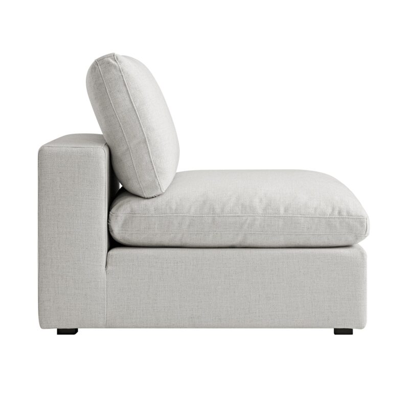 Lutyens Light Grey Linen Blend Modular Sofa, Armless Seat - Image 8