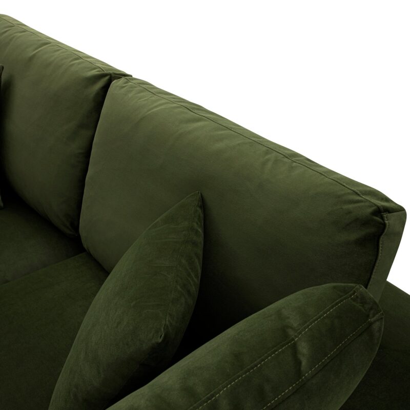 Lutyens Moss Green Velvet Modular Sofa, 2-Piece Chaise - Image 14