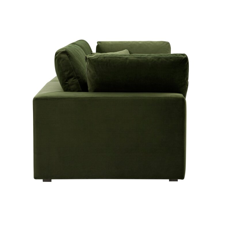 Lutyens Moss Green Velvet Modular Sofa, 2-Piece - Image 6