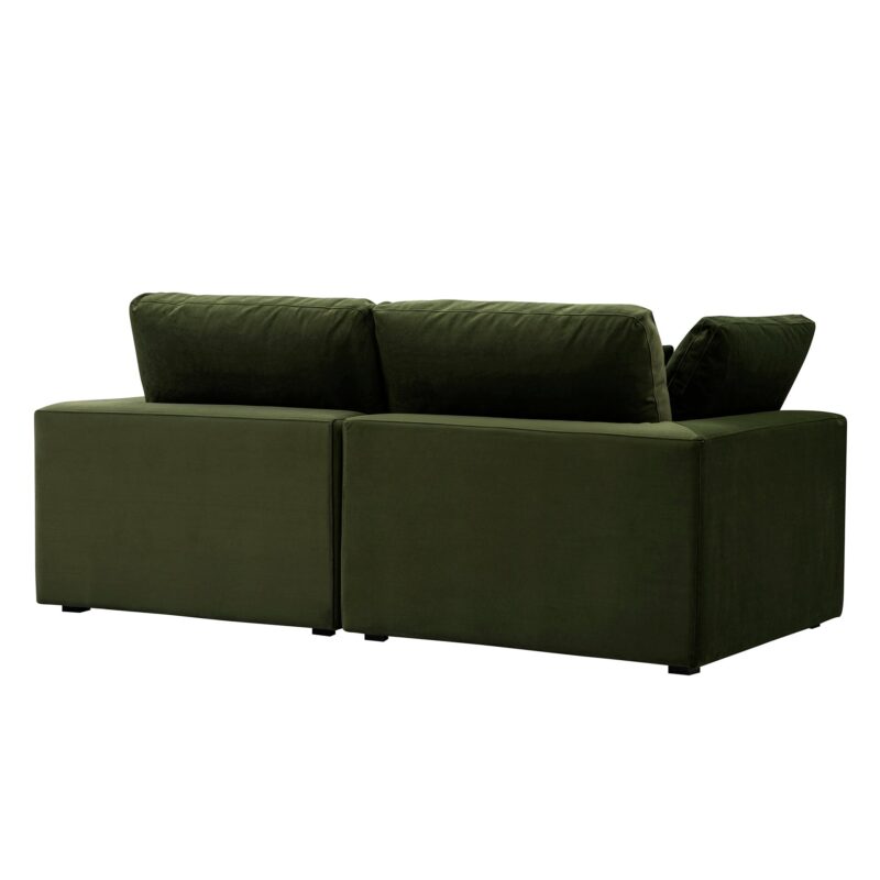Lutyens Moss Green Velvet Modular Sofa, 2-Piece - Image 7