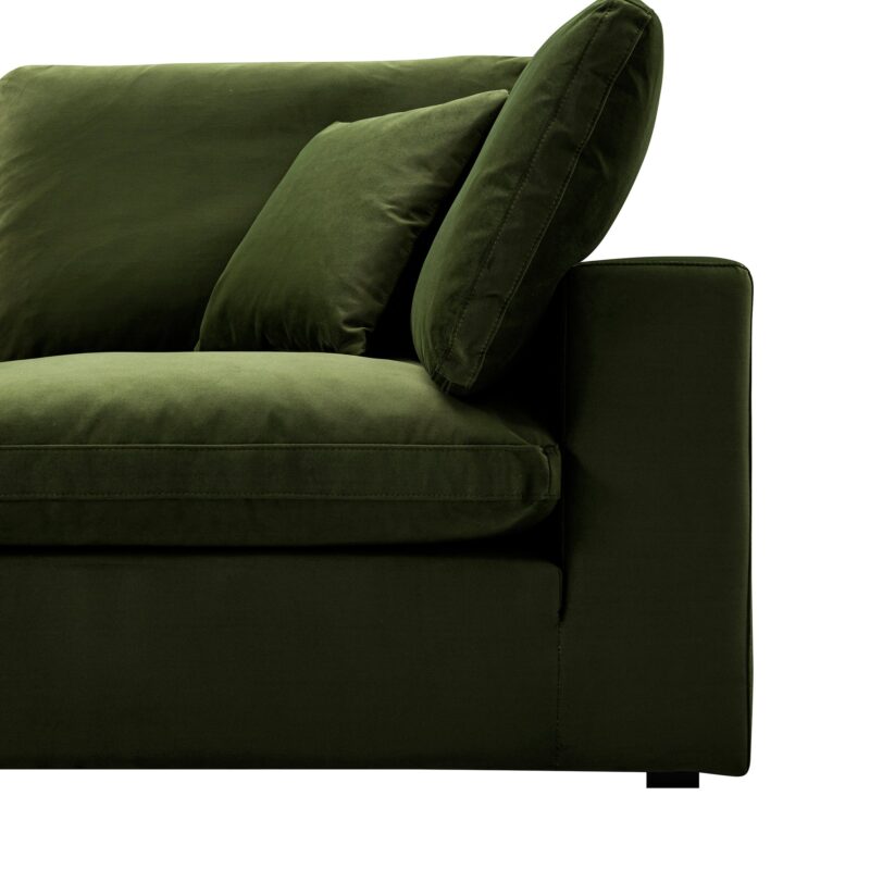 Lutyens Moss Green Velvet Modular Sofa, 2-Piece - Image 9