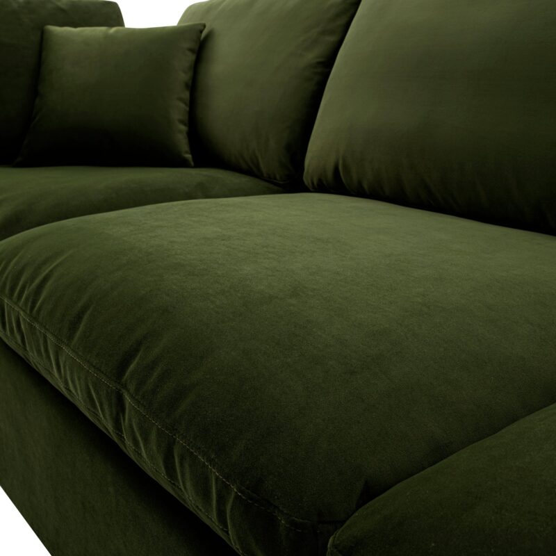 Lutyens Moss Green Velvet Modular Sofa, 3-Piece - Image 10
