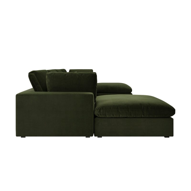 Lutyens Moss Green Velvet Modular Sofa, 6-Piece U-Shape Set - Image 5