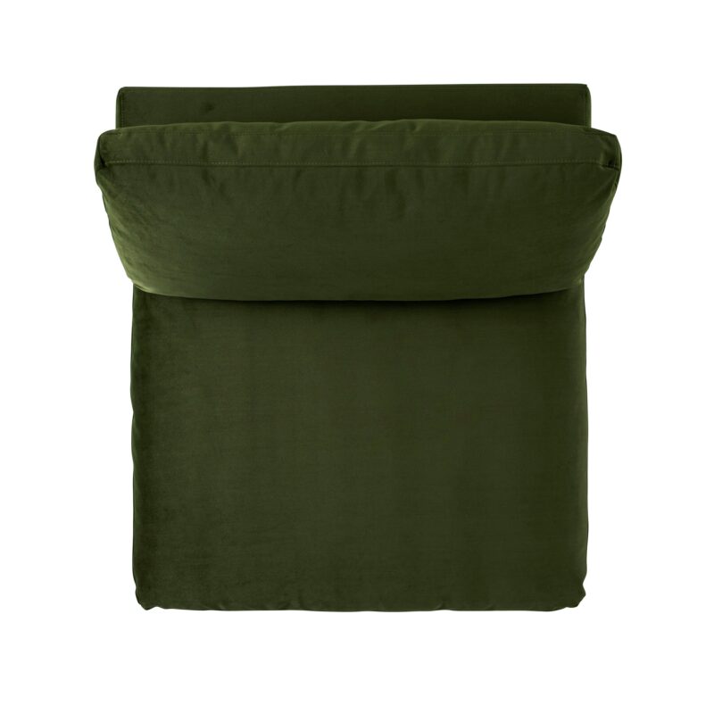 Lutyens Moss Green Velvet Modular Sofa, Armless Seat - Image 5