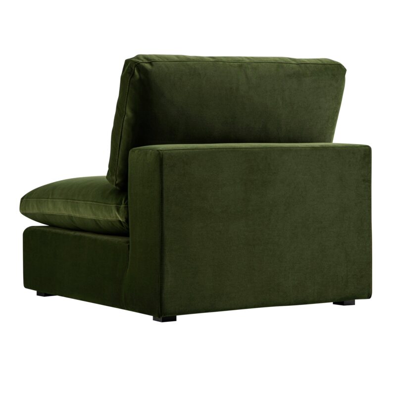 Lutyens Moss Green Velvet Modular Sofa, Armless Seat - Image 7