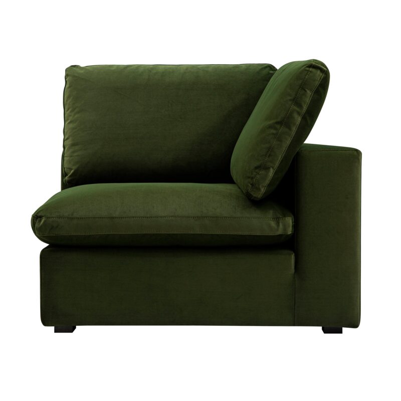 Lutyens Moss Green Velvet Modular Sofa, Corner Unit - Image 2