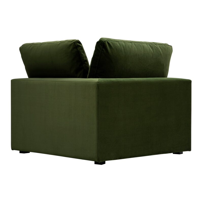 Lutyens Moss Green Velvet Modular Sofa, Corner Unit - Image 4
