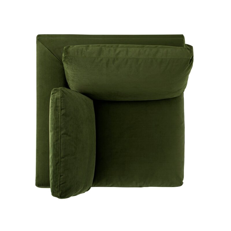 Lutyens Moss Green Velvet Modular Sofa, Corner Unit - Image 5