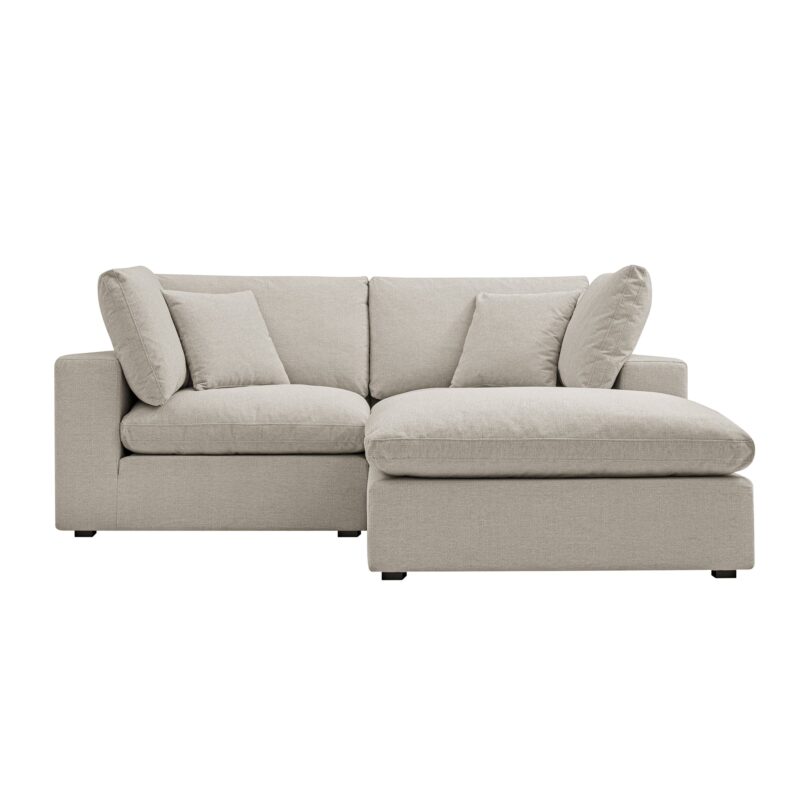 Lutyens Oatmeal Weave Fabric Modular Sofa, 2-Piece Chaise - Image 2