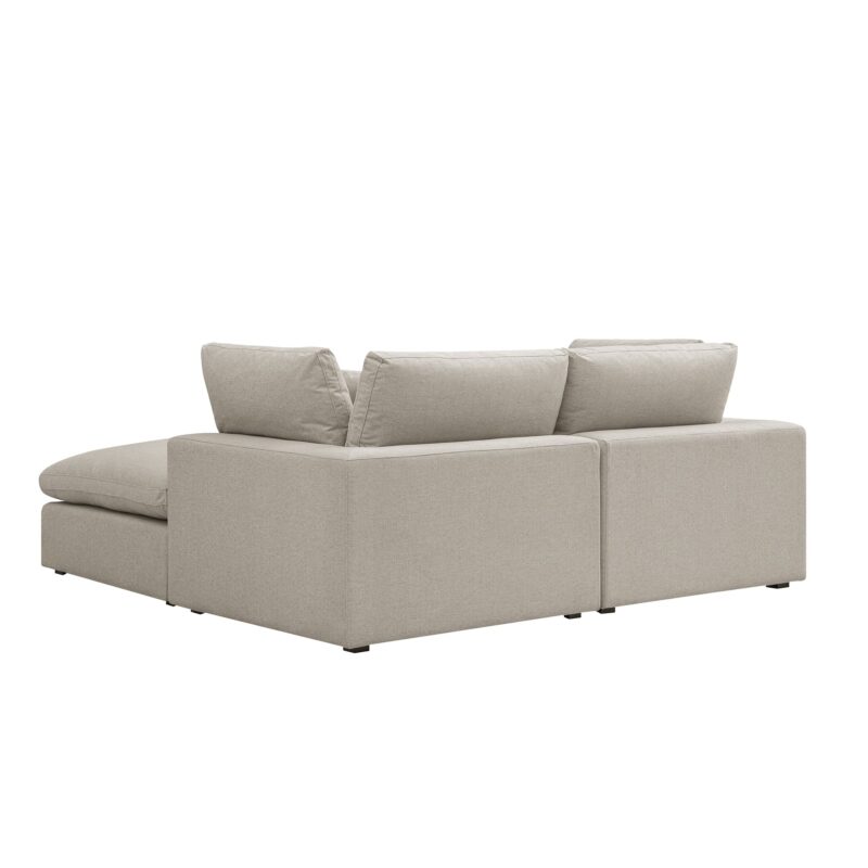Lutyens Oatmeal Weave Fabric Modular Sofa, 2-Piece Chaise - Image 7