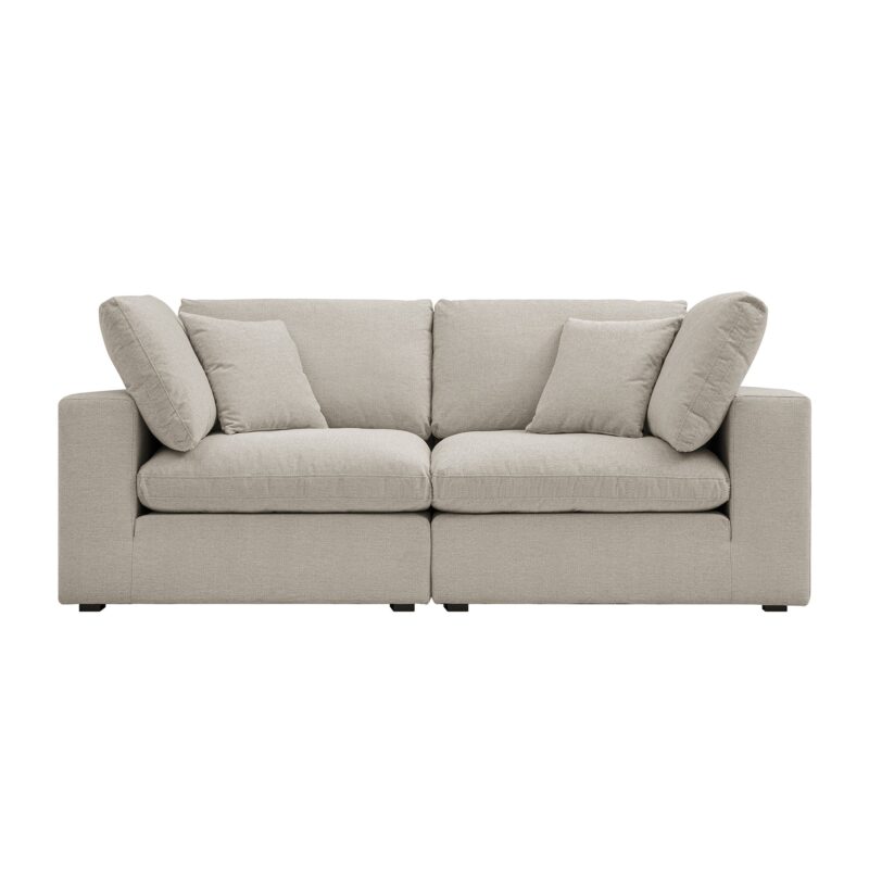 Lutyens Oatmeal Weave Fabric Modular Sofa, 2-Piece - Image 5