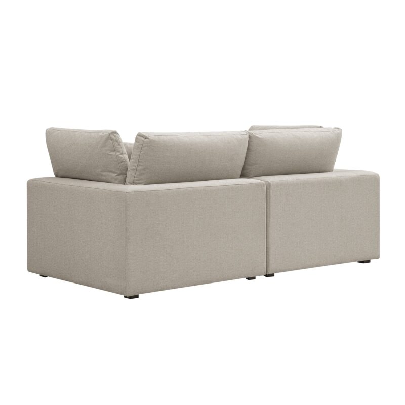 Lutyens Oatmeal Weave Fabric Modular Sofa, 2-Piece - Image 11