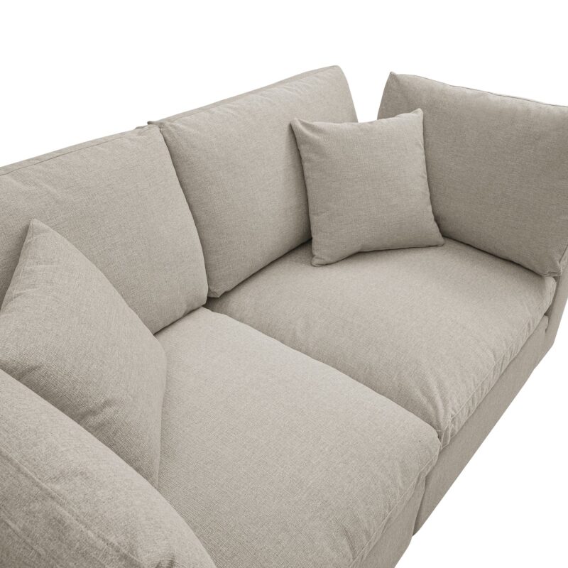 Lutyens Oatmeal Weave Fabric Modular Sofa, 2-Piece - Image 13