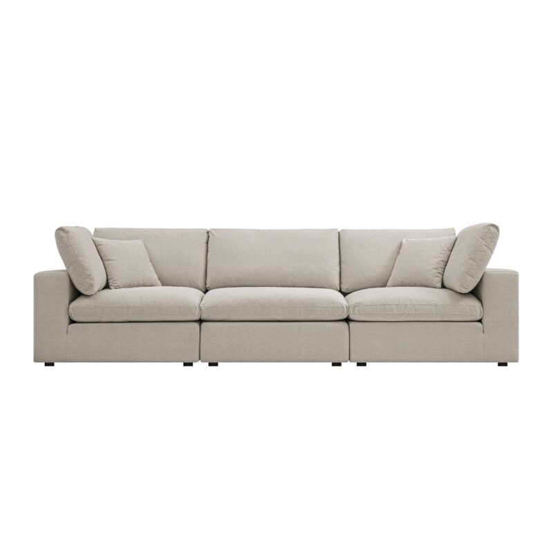 Lutyens Oatmeal Weave Fabric Modular Sofa, 3-Piece - Image 6