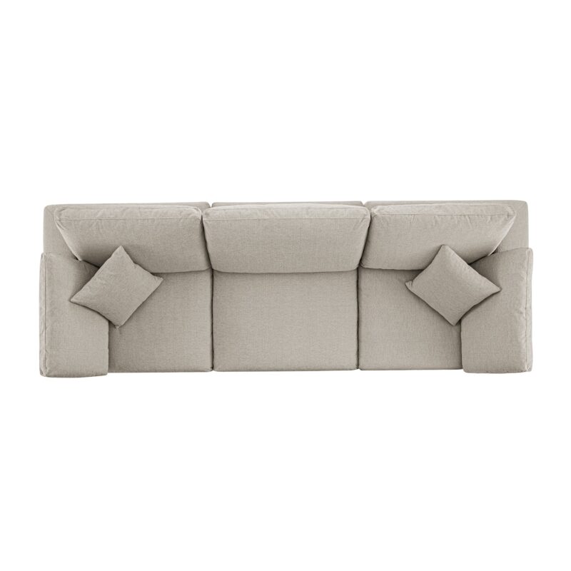 Lutyens Oatmeal Weave Fabric Modular Sofa, 3-Piece - Image 10