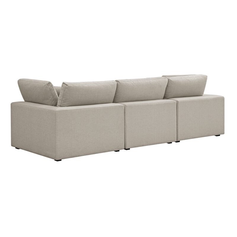 Lutyens Oatmeal Weave Fabric Modular Sofa, 3-Piece - Image 12