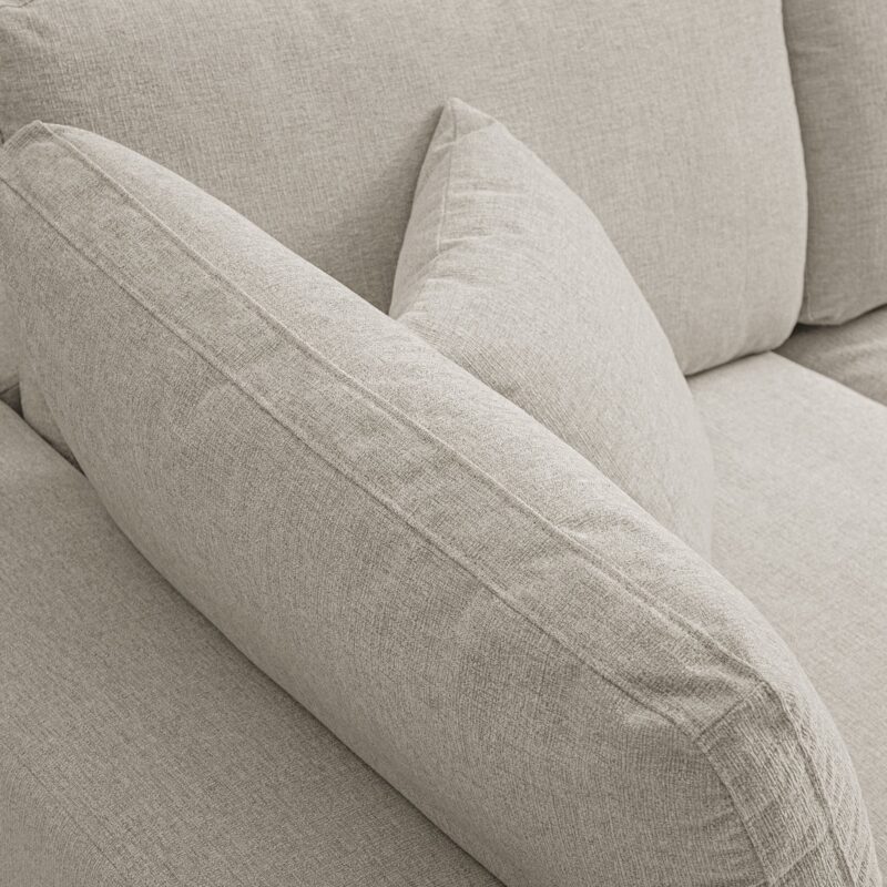 Lutyens Oatmeal Weave Fabric Modular Sofa, 3-Piece - Image 15