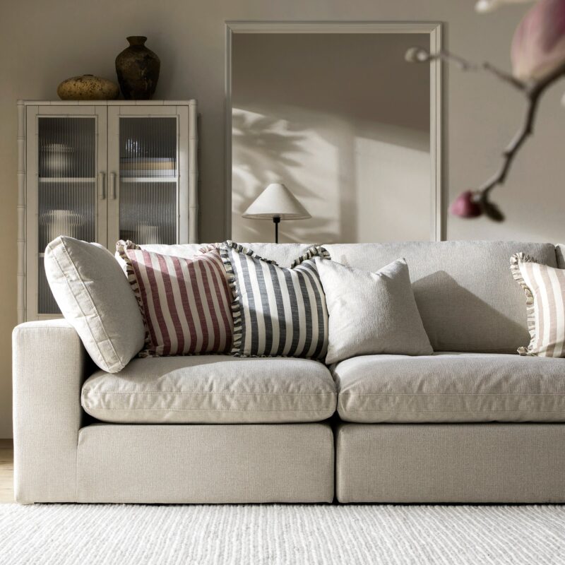 Lutyens Oatmeal Weave Fabric Modular Sofa, 3-Piece - Image 4