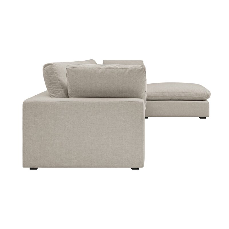 Lutyens Oatmeal Weave Fabric Modular Sofa, 4-Piece Chaise - Image 6