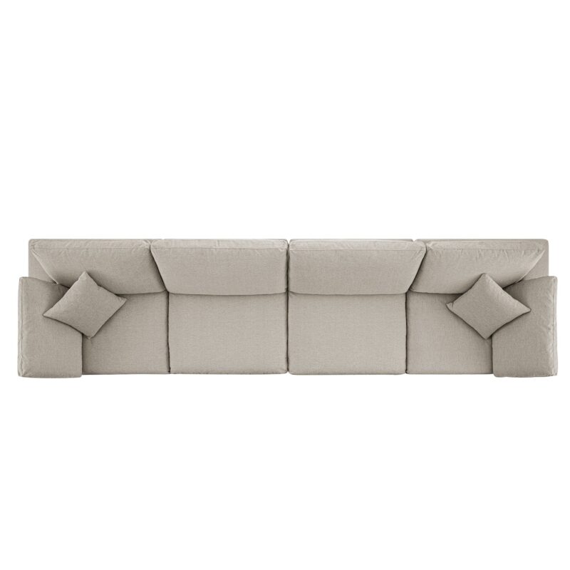 Lutyens Oatmeal Weave Fabric Modular Sofa, 4-Piece - Image 4